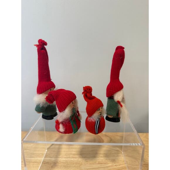 Lot of 4 Ljungstroms Of Sweden Tomte Wooden Figures Happy Characters JL - Picture 4 of 10